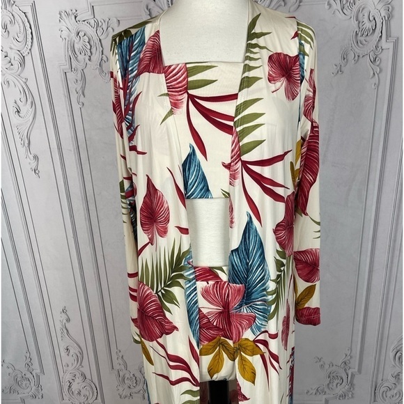 Coverup Duster Three Piece Swimsuit Set - Picture 5 of 9